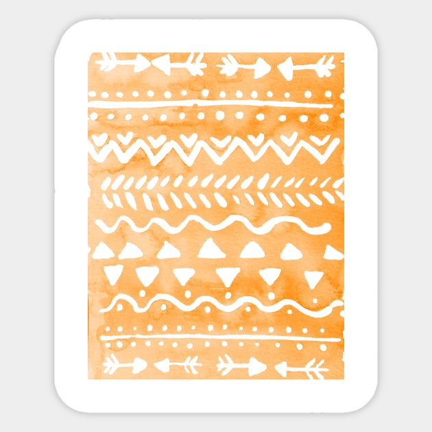 Loose bohemian pattern - orange Sticker by wackapacka